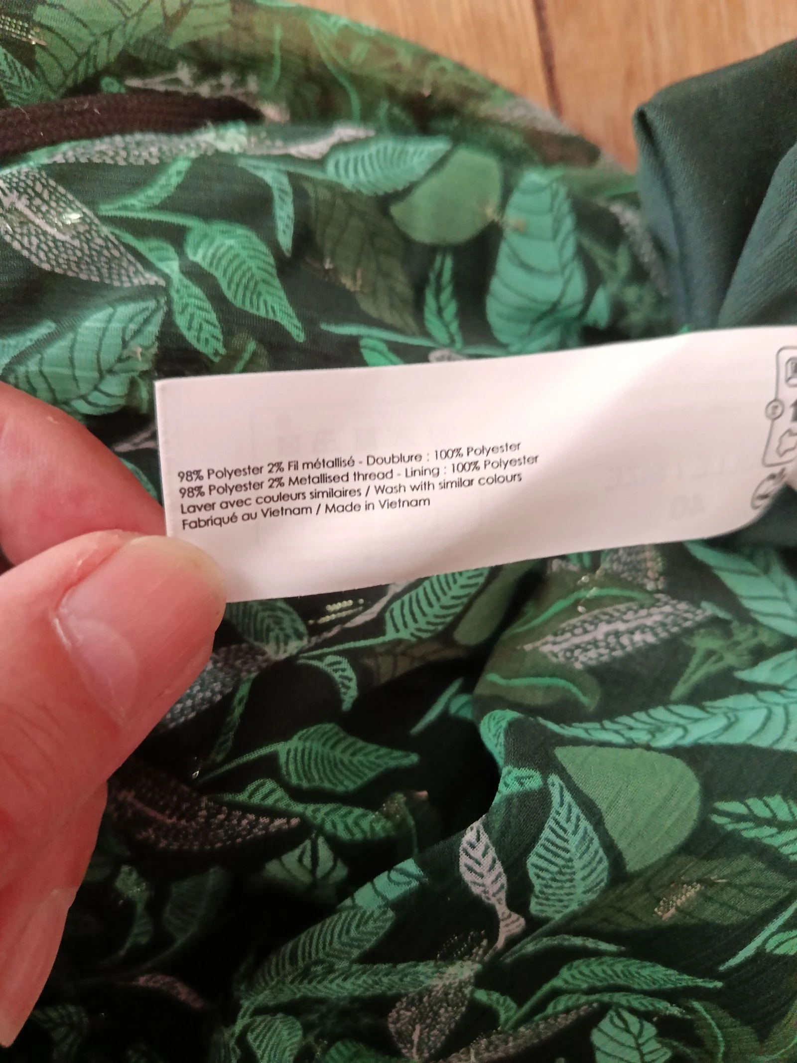 Wijd groene en zilveren rok. Maat 40 – photo 6